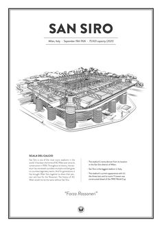 an architectural drawing of san siro