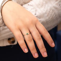 Elevate your style with our Round Cut Emerald and Diamond 14k/18k Solid Gold Ring. Perfect for stacking or as a statement piece.  Celebrate love with this stunning emerald and diamond ring. Shop now and cherish forever! Material: Solid Real Gold (Not gold plated or gold fill) Available Gold Karat: 14K (585), 18K (750)  Available Gold Colors: Yellow, rose, white Gemstones: Natural emerald, natural diamond Number of Emeralds: 1 Emerald shape: Pear Emerald size: 3 mm Emerald CTW: 0.15 Ct Diamond Co 14k Gold Emerald Ring For Proposal, 14k Gold Dainty Birthstone Ring For Proposal, Dainty 14k Gold Birthstone Ring For Proposal, Emerald Diamond Ring For Proposal, 14k Gold Rings For Proposal With May Birthstone, Fine Jewelry May Birthstone Ring For Proposal, Dainty 14k Gold Ring For Proposal, 14k Gold Emerald Birthstone Ring, Fine Jewelry Yellow Gold Proposal Rings