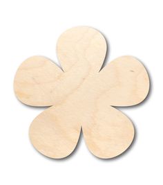 a wooden flower cutout on a white background with the shape of a four - leaf clover