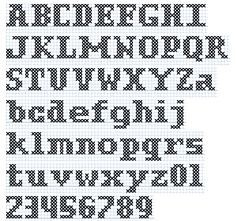 a cross stitch pattern with the letters and numbers for each letter, in different styles