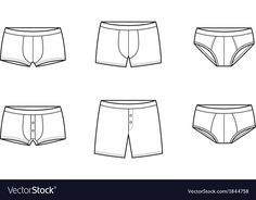 Under Wears Men, Ron Dorff, Small Projects Ideas, Mens Innerwear, Flat Drawings, Guy Drawing, Technical Drawing, Children Illustration