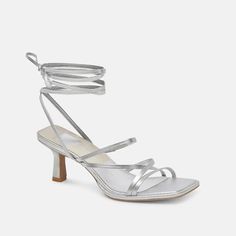 MALABO HEELS SILVER METALLIC LEATHER – Dolce Vita Celestial Heels, Silver Kitten Heels, Silver Strappy Heels, Heels Prom, Heels Silver, Post Grad, Silver Lace, Silver Heels, Leather Silver