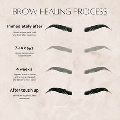 Pmu Brows Healing Process, Pmu Marketing Ideas, Cosmetic Tattoo Aesthetic, Pmu Content Ideas, Brow Healing Process, Ombre Brows Healing Process, Permanent Makeup Room, Brow Artist Aesthetic, Microblading Healing Stages