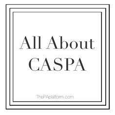 the words all about caspa in black and white with an image of a square frame