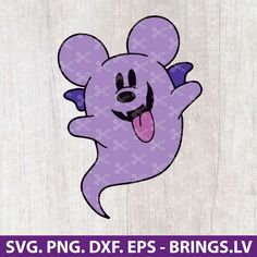 a purple cartoon character with its tongue out