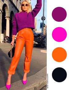 Sneak Peak: Upcoming Spring 2022 Trends! | The Thrill of the hunt Colour Combinations Fashion, Color Combos Outfit, Color Blocking Outfits, Orange Pants, Color Combinations For Clothes, Color Trends Fashion, Moda Outfit, Fashion Glamour