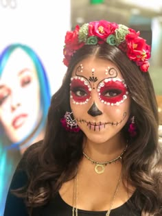 Day Of The Dead Makeup Easy Simple, Dia De Los Muertos Makeup For Kids, Day Of The Dead Makeup Kids, Easy Day Of The Dead Makeup, Catrina Makeup Easy, Mexican Face Paint