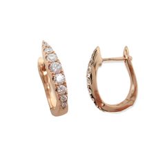 Classic Diamond Huggie Hoop Earrings set with 0.41 carats of diamonds crafted in solid 18k rose gold. DESCRIPTION: *Metal: Solid 18k Rose Gold *Stones: Diamonds *Count: 18 PCS *Diamond Weight: 0.41 carts T.W *Color & Clarity: H, VS/SI *Measurements: 15mm Beautiful Earring Box Included Formal Rose Gold Huggie Diamond Earrings, Elegant Diamond White Huggie Earrings With Single Cut Diamonds, Rose Gold Diamond Hoop Earrings With Brilliant Cut, Rose Gold Hoop Earrings With Brilliant Cut Diamonds, Formal Rose Gold Huggie Earrings With Diamond Accents, Formal Rose Gold Diamond Hoop Earrings, Rose Gold Diamond Hoop Earrings With Single Cut Diamonds, Fine Jewelry Rose Gold Huggie Earrings With Diamond Cut, Elegant Diamond Huggie Earrings With Accents