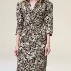 - Brand: Rebecca Taylor - Size 16 - Brand New With Tags, Never Worn - Great Condition - Zips Closed On The Side - 100% Silk Shell - 100 % Polyester Lining - Lightweight - Perfect For Any Season/Occasion Elegant Leopard Print Midi Dress For Fall, Elegant Knee-length Leopard Print Dress, Spring Leopard Print Work Dresses, Leopard Print Dress For Spring Workwear, Leopard Print Spring Dresses For Work, Fitted Leopard Print Daywear Dress, Fitted Leopard Print Day Dresses, Fitted Leopard Print Dresses For Daywear, Elegant Leopard Print V-neck Midi Dress