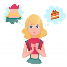 a woman is sitting in front of a cake and thinking about what to do with it