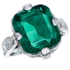 Colombian no oil emerald weighing 3.95 carats set in a platinum and diamond mounting. The emerald has an AGL certificate stating that it is natural with no clarity enhancement whatsoever. Emerald Jewelry Ring, Biedermeier Furniture, Colombian Emerald Ring, Natural Emerald Rings, Emerald Rings, Platinum Diamond Rings, Colombian Emeralds, Shiny Things, Women Diamond