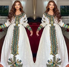 Glamours Habesha Kemis Message us your measurements. Ethiopian Traditional Dress, Habesha kemis, Eritrean Traditional Dress, Wedding Habesha Kemis, Kaba, Message Measurements Anarkali Maxi Dress With Traditional Patterns For Wedding, Bollywood Style Long Sleeve Ceremonial Dress, White Traditional Drape Maxi Dress, Bollywood Long Sleeve Ceremonial Dress, White Maxi Dress For Wedding And Festivals, White Ceremonial Dress For Eid, White Gown With Traditional Patterns For Eid, Bollywood Style Dress With Traditional Patterns For Wedding, White Bollywood Dresses With Traditional Patterns