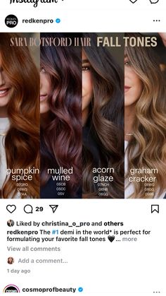 Redken Formulas, Cherry Cola Hair Color, Brown Hair Color Chart, Cherry Cola Hair, Copper Brown Hair, Red Copper Hair Color, Brassy Hair, Copper Red Hair, Redken Hair Color