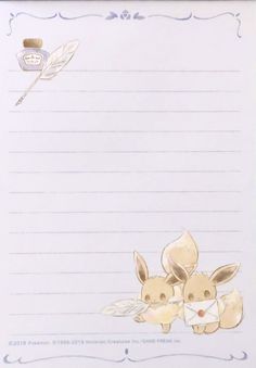 a notepad with two rabbits on it