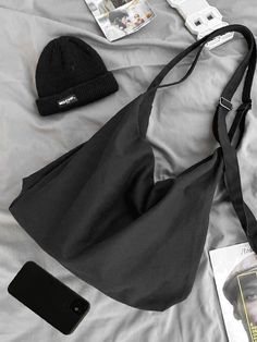 Minimalist Large Capacity Square Bag  - Women Crossbody Black Bags With Adjustable Straps For Summer, Versatile Solid Color Shoulder Bag For Spring, Versatile Summer Shoulder Bag For School, Square Bag, Longchamp Le Pliage, Bag Women, Cool Patterns, Olivia Mark, For Love