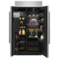 an open refrigerator with its door wide open