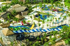 an aerial view of the water park