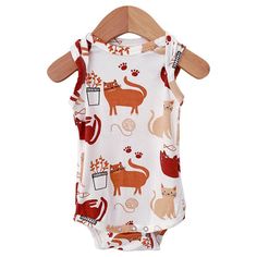 Sleeveless Bodysuit, Cats - SpearmintLOVE Cat Onesie, Innovative Fashion, Sleeveless Bodysuit, Mini Rodini, Sleeveless Rompers, Newborn Boy, Baby Essentials, Long Sleeve Bodysuit, Baby Wearing