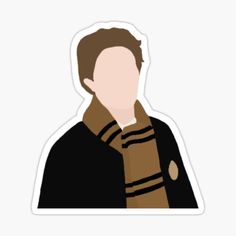 a sticker with an image of a man wearing a scarf on it's head