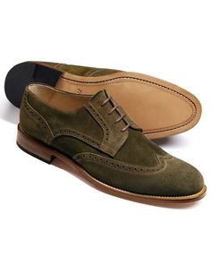 Olive Mornington suede wingtip brogue Derby co-respondent shoes Casual Footwear, All About Shoes, Me Too Shoes, Casual Shoes, Shoe Boots, Walking