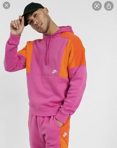 NWT Nike Sportswear NSW Color Block Pullover Hoodie Mens Size XL  CK4543-623 Pink Sportswear, Tapered Sweatpants, Block Logo, Windrunner Jacket, Color Blocking Outfits, Nike Swoosh Logo, Nike Swim, Nike Training, Woven Jacket