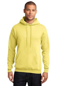 Port & Company ® - Core Fleece Pullover Hooded Sweatshirt. PC78H - YELLOW - S | Port & Company Core Fleece Pullover Hooded Sweatshirt in Yellow Size Small | Cotton/Polyester Blend Work Wear Women, Zip Sweatshirt, Pullover Sweatshirts, Hooded Sweatshirt, Vest Jacket, Mens Sweatshirts, Pullover Hoodie, Hooded Sweatshirts, Shirts Tops