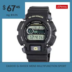 The simple designed Casio G-Shock classic digital watch for men offers shock resistance that's great for your most vigorous sporting activities and will stand up to the rigors of recreational scuba diving.Model No.: DW9052-1BCGSpecial Features: Chronograph, alarm, date function, stopwatch, shock resistant, countdown timer, military time, 20ATM water resistance.Features: Alarm, Digital, Stopwatch, Water Resistant, Quick ShipJewelry Closure: BucklePower Source: Battery (included)Watch Movement: Q… Functional Analog Display Watches For Streetwear, Functional Streetwear Watches With Stopwatch, Functional Streetwear Watch With Analog Display, Streetwear Watches With Analog Display, Military Time, Countdown Timer, Watch For Men, Casio G Shock, G Shock