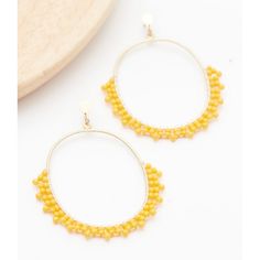 Evereve Rebekah Beaded Earring In Mustered Color Yellow Round Bead Jewelry For Summer, Yellow Round Beads Jewelry For Summer, Elegant Yellow Jewelry With Tiny Beads, Yellow Dangle Earrings With Tiny Beads, Yellow Dangling Beads Earrings For Summer, Yellow Beaded Drop Earrings For Summer, Yellow Beaded Drop Earrings For Beach, Summer Yellow Dangling Beads Earrings, Yellow Summer Earrings With Dangling Beads