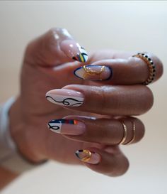 African American Nail Designs, Fun Unique Nails, Nail Designs On Real Nails, Tabitha Brown Nails, Nail Art On Short Natural Nails, All Different Nails, Italy Inspired Nails, Short Vacation Nails