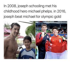 a man holding a red jersey next to two photos of him and his son, who are both smiling at the camera