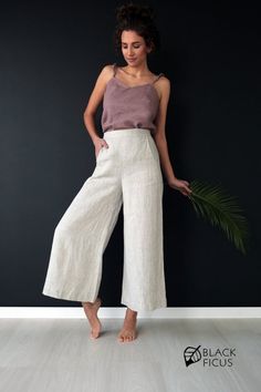 Comfortable linen pants. Best pants for summer journeys, walking outside when warm summer weather #womenslinenpants #linentrousers #linenpants #casuallinenpants #summertrousers #summerpants #designedlinenpants #yogapants #lightweightlinenpants #giftforher #ethicalfeshion #ecofriendlybrand #veganclothes #summeroutfit Linen Pants Summer, Flax Pants, Loose Linen Pants, Pants For Summer, Walking Outside, Best Pants, Pants For Woman, Casual Linen Pants, Silk Fashion