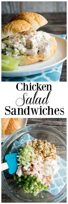 chicken salad sandwich with lettuce and mayonnaise on it in a glass bowl