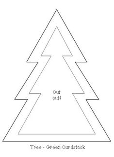 a christmas tree cut out from paper with the words, get out and green cardstock