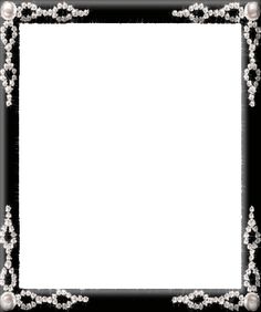 an ornate black and white frame with pearls on the edges is shown in this image