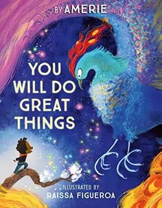 you will do great things book cover with an illustration of a peacock and a girl