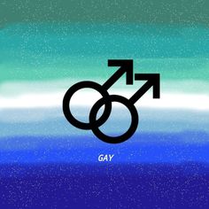 the symbol for gay is shown in front of blue and green background with white stars