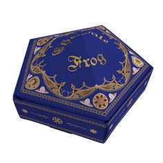 a blue and gold box with the word prog written in cursive writing