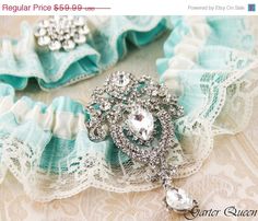 I think I found my something blue :) Bridal garter set SOMETHING BLUE Wedding Garter set by GarterQueen, $53.99 Blue Bridal Garter, Garters Wedding, Bridal Garter Blue, Tiffany's Bridal, Wedding Garter Blue, Tiffany Blue Wedding