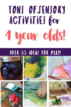 Tons of sensory activities for 1 year olds including sensory bags, sensory bottles, sensory bins, edible sensory play and more! Sensory Activities For 1 Year, Baby Activities 1 Year, Edible Sensory Play, Sensory Bags, Baby Activities, Sensory Bottles, Homemade Baby Foods, Art And Crafts, Baby Sensory