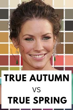 true autumn vs true spring True Warm Color Palette, Spring And Autumn Color Palettes, Warm Autumn Color Analysis, Bright Spring Vs Dark Autumn, Autumn Spring Color Palette, Spring Season Hair Color, Spring Eye Pattern, True Fall Color Palette