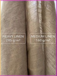 the measurements for heavy linen and medium linen