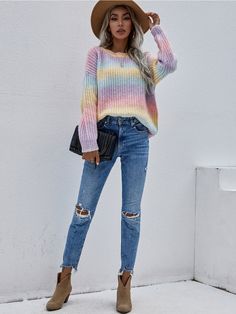 Embrace your free-spirited approach to fashion with this long-sleeve bat-sleeve sweater featuring an on-trend tie-dye design and comfortable loose fitting. Size Guide: Melina is 5’6” tall, and has a 33.5” bust, 24.8”waist, & 37.4” hips. She is wearing a S / US 4 / AU 8. This sweater is true to size. Material: 60% acrylic / 30% polyester / 10% polyamide Care Instructions: Machine wash / Cold hand wash Colorful Long Sleeve Casual Sweater, Casual Colorful Fall Sweater, Multicolor Long Sleeve Relaxed Fit Sweater, Multicolor Relaxed Fit Long Sleeve Sweater, Colorful Oversized Casual Sweater, Trendy Multicolor Relaxed Fit Sweater, Casual Long Sleeve Tie Dye Sweater, Bat Sleeve, Tie Dye Designs