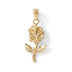 This rose necklace charm is fashioned in 10K gold. Add this charm to your favorite necklace, sold separately. Rose Pendant, Rose Necklace, Necklace Charm, 10k Gold, Dream Wardrobe, Gold Rose, Charm Necklace, Solid Gold, Fine Jewelry