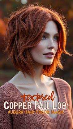 Trendy Copper Balayage Bob Fall Curly hair Affair ‍ Brown Copper Short Hair, Copper Balayage Bob, Fall Curly Hair, Copper Hairstyles, Maroon Highlights, Jayne Matthews