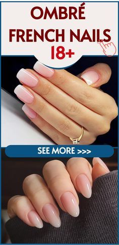 Neutral Pink French Tip Nails, Gel Nail French Manicure, Dipping Powder French Manicure, Ombre Tips Nail, Acrylic Nail Designs French Tip Ideas Square, French Tip Ombre Nails Short, Ombré French Dip Nails, Gradient Nude Nails, Gel Ombre French Manicure