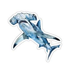 a shark sticker on a white background