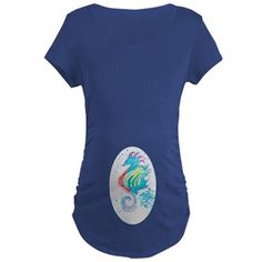 a pregnant woman's t - shirt with an image of a fish on it