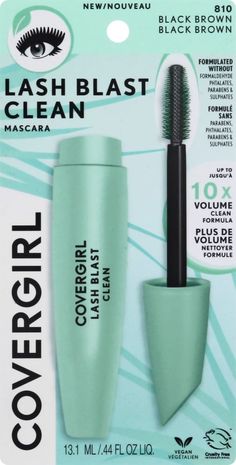 CoverGirl Lash Blast Clean Volume Mascara, Black Brown 810, 0.44 fl oz Big Lashes, Contact Lens, Volume Mascara, Contact Lenses, Gift Coupons, Your Shopping List, Cruelty Free, Order Online, Shopping List