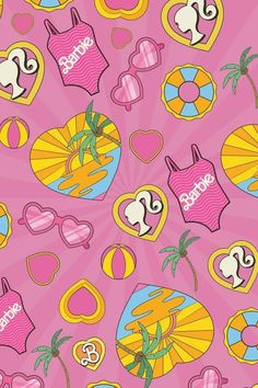 Barbie Backgrounds, Pool Party Backdrop, Barbie Prints, Gateau Baby Shower Garcon, Barbie Pool, Barbie Pool Party, Barbie Wallpaper, Small Palm Trees