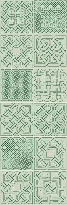 a green and white pattern with lines in the shape of letters, on top of each other